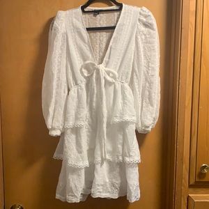 White SHEIN Long Sleeve Dress